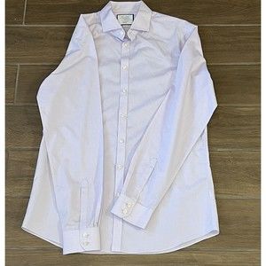 Charles Tyrwhitt Dress Shirt Mens 16.5 38 Extra Slim Fit Light Purple Button Up